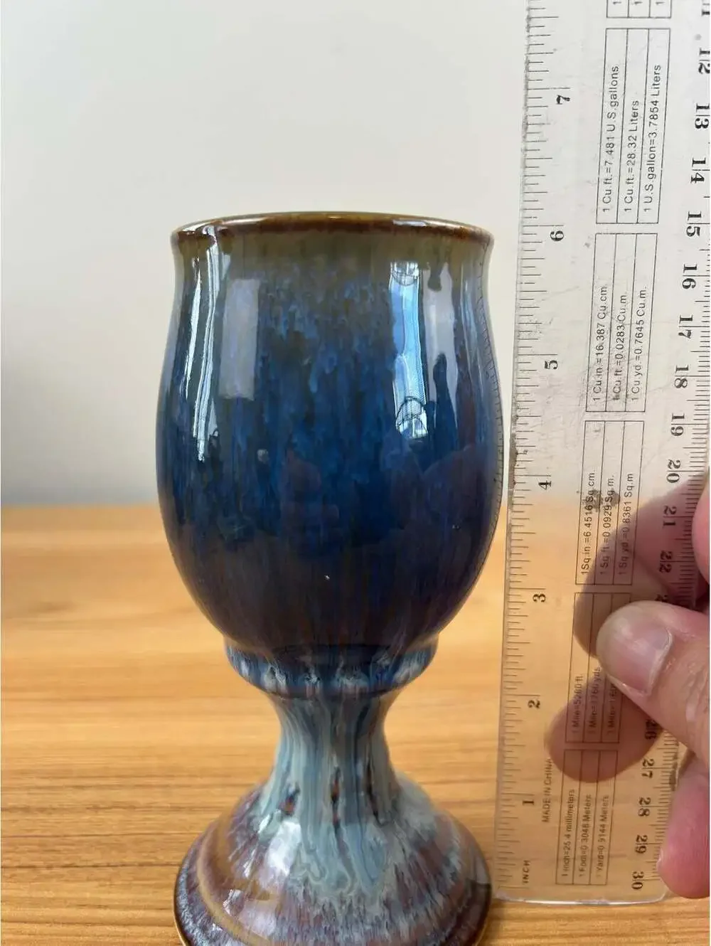 Bill Campbell Art Pottery Chalice Vase 6